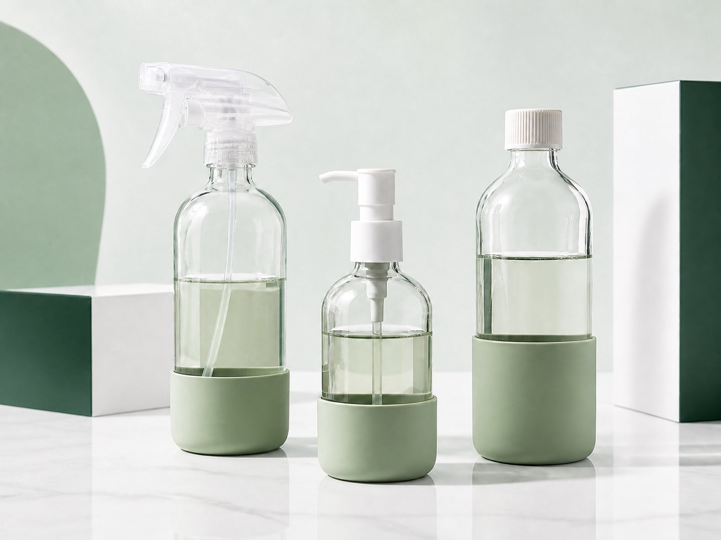 Cleaning concentrates in reusable glass bottles