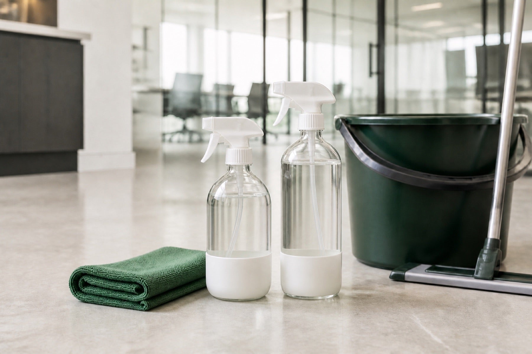 Cleaning equipment in a workplace