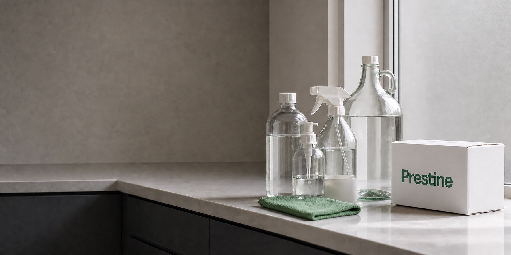 Prestine cleaning products in a bright New Zealand home