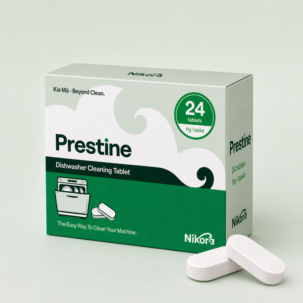 Prestine Dishwasher Cleaning Tablets packaging