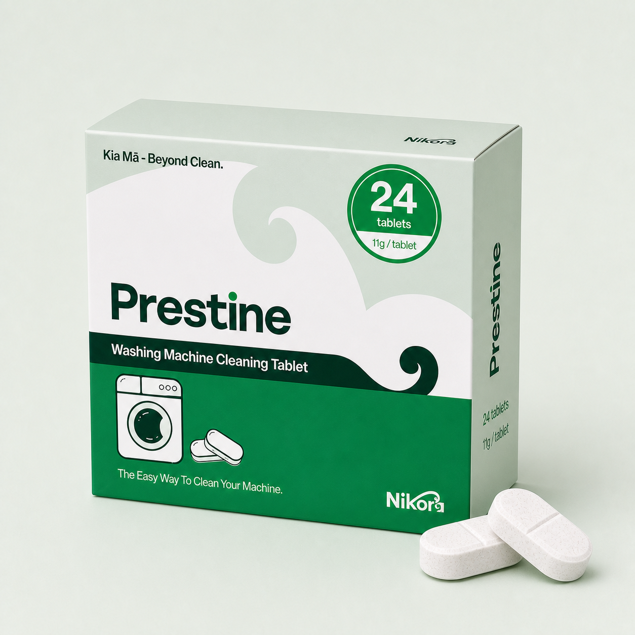 Prestine Washing Machine Cleaning Tablets packaging